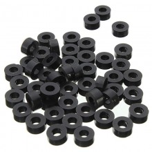 Suleve 200Pcs Flat Nylon Washer Black Round Spacer Washer Standoff Fastener Hardware 7 4 L