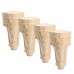 4Pcs Solid Wood Carved Furniture Foot Leg Support TV Cabinet Couch Sofa European Style