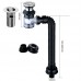 Household Deodorant Washbasin Water Pipe  Style  C Black Flap No Basket With Overflow