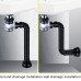 Household Deodorant Washbasin Water Pipe  Style  E Black Flap Without Basket and Overflow