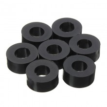 Suleve 200Pcs Flat Nylon Washer Black Round Spacer Washer Standoff Fastener Hardware 7 3 L