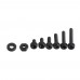 Suleve M2NP1 500Pcs M2 Nylon Screw Bolt Black Round Cross Screw Hex Nut Spacer Nylon PCB Assortment